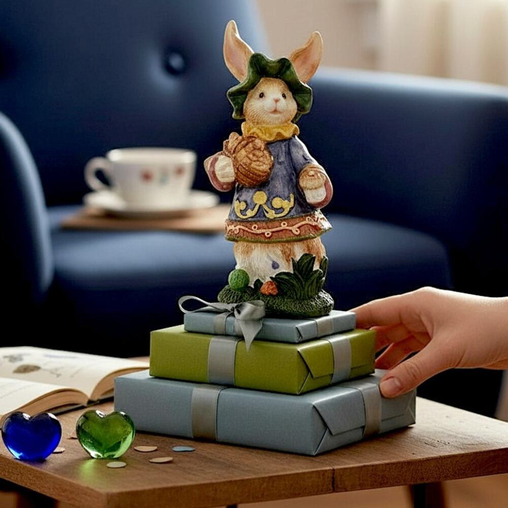 🐇🐰Whimsical Rabbit Figurine Cozy Woodland Decor 🍄‍🟫 Spring Vibes